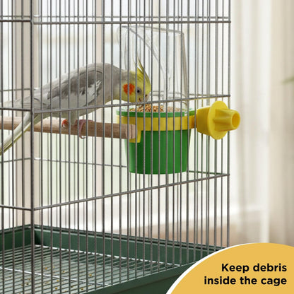 Pet Bird Cage Clean Cup Feeder & Water Cup Bird Accessory, Medium (Assorted Colors)